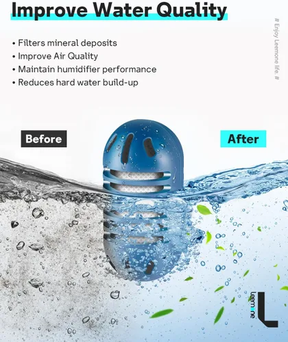 Vista 4 de Leemone - Cartucho de desmineralización compatible con humidificadores ultrasónicos HoMedics, paquete de 20 reemplazos de filtro de humidificador
