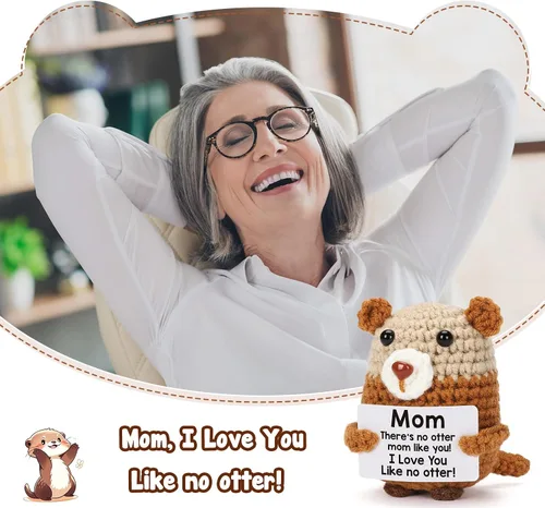 Vista 5 de Regalos de cumpleaños de nutria para mamá, te amo como no nutria, ganchillo lindo para mamá, día de la madre, Navidad, secreto, Papá Noel, Navidad