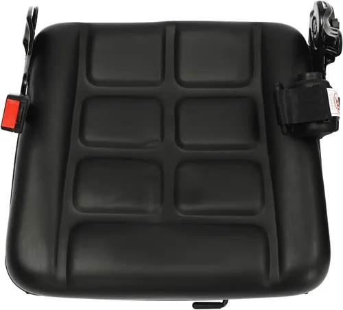 Vista 6 de Asiento de carretilla elevadora plegable universal con respaldo de ángulo ajustable, reposabrazos y cinturón de seguridad, asiento de carretilla