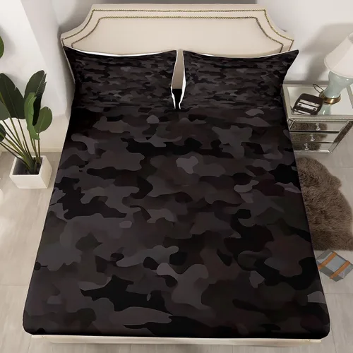 Vista 16 de Erosebridal Juego de ropa de cama de camuflaje para niños, sábanas de camuflaje militar, tamaño individual para adolescentes, jóvenes, adultos