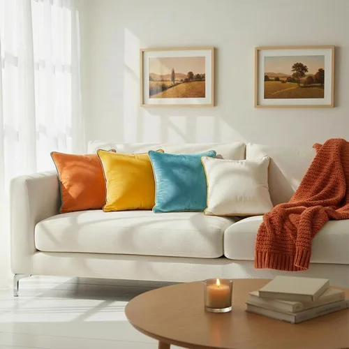 Vista 6 de Mecatny Juego de 4 fundas de almohada de terciopelo de 18 x 18 pulgadas, fundas de almohada decorativas suaves y coloridas para sofá, sala de estar