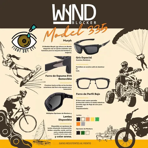 Vista 5 de Murph - Gafas de sol para motocicleta, color negro y ámbar Negro Ámbar