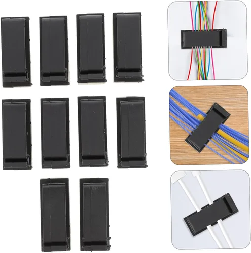 Vista 6 de Hemobllo Ganize Your Desk - 10 clips organizadores de cables autoadhesivos para auriculares, cables de cargador de teléfono