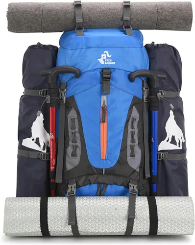 Vista 8 de Bseash Mochila de 60 l para senderismo y camping con cubierta para la lluvia, mochila impermeable de gran capacidad para deportes al aire libre