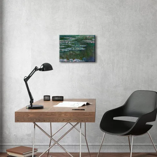 Vista 2 de Wieco Art Lienzos de nenúfares en lienzo para pared, imágenes de Claude Monet, flores famosas, pinturas al óleo para dormitorio, baño, hogar