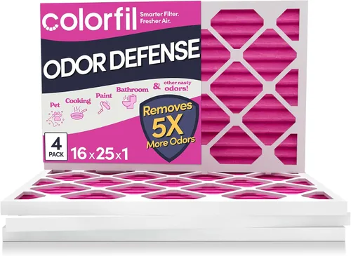 Vista 31 de Colorfil - Filtro de aire de 12 x 12 x 1 pulgadas, filtros que cambian de color para olores de gatos y perros, filtro de aire acondicionado MERV 8