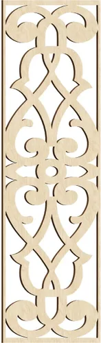 Vista 55 de 9 3/8"W x 24 3/8"H x 1/4"T Bellaire Decorativos Paneles de pared de madera calado, abedul