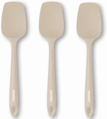 Vista 11 de Juego de espátulas de silicona, espátula de cuchara de goma resistente al calor con diseño de una pieza sin costuras, espátula cuchara Surtido