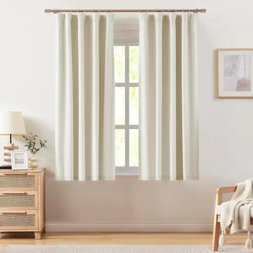 Vista 22 de Vision Home Cortinas Completamente Opacas de Lino Azul Niebla de 84 Pulgadas de Largo para Dormitorio y Sala de Estar, Paneles de Ventana Niebla Azul