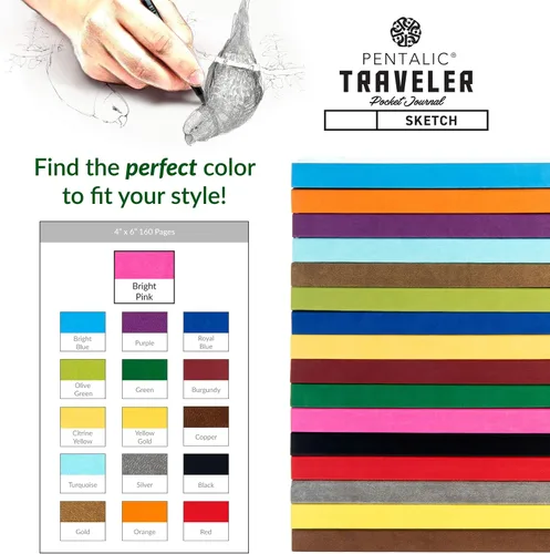 Vista 7 de Cuaderno de bocetos Travelers Dot Grid Pentalic Art, libre de ácidos
