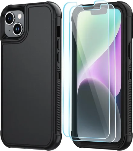 Vista 7 de SunStory Funda compatible con iPhone 12 Mini / 13 Mini con protector de pantalla HD, 3 capas de alta resistencia de cuerpo completo, funda Negro