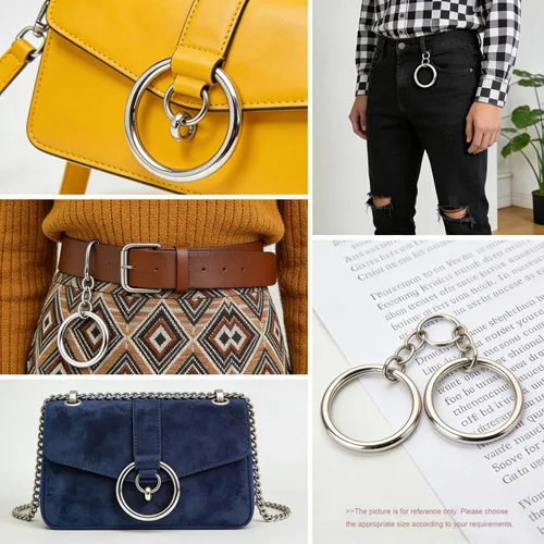 Vista 4 de BIKICOCO 1 '' Metal O-Ring Buckle Connector Round Loops no soldados con autógena para bolsos Webbing Monedero y correas de cinturón, 30