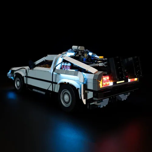 Vista 5 de Kit de luces LED para (Back to The Future Time Machine 10300) modelo de bloques de construcción, kit de iluminación de construcción compatible