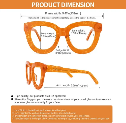 Vista 6 de VOOGLAM Gafas cuadradas con bloqueo de luz azul para mujer, anti fatiga ocular UV Jerrie