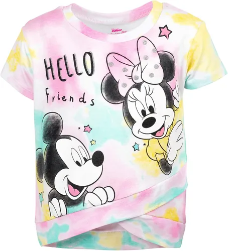 Vista 3 de Disney Minnie Mouse Mickey Mouse - Camiseta corta con diseño de nudo para niñas