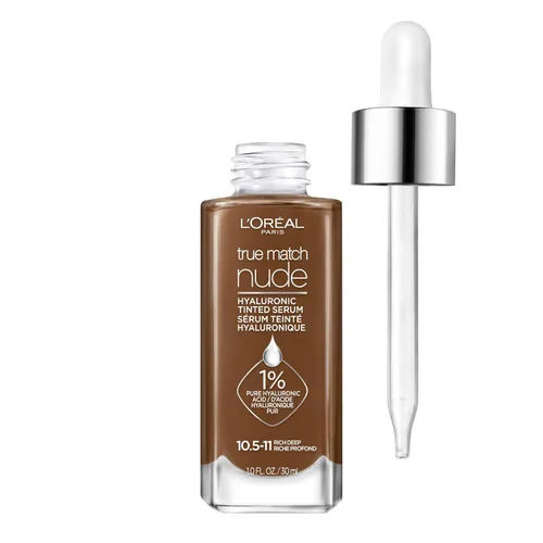 Vista 17 de L'Oreal Paris True Match Nude Hyaluronic Tinted Serum Foundation con 1% de ácido hialurónico, Cool Deep 7.5-8.5, 1 onza líquida