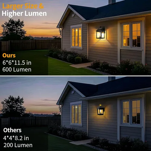 Vista 2 de Luces de Aplique Solar para Exteriores Montaje en Pared Luz Solar para Porche Exterior Impermeable con 3 Modos de Iluminación y Sensor de Movimiento