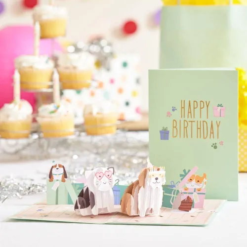 Vista 5 de Lovepop Tarjeta desplegable de cumpleaños para ella, él, hombres, mujeres, tarjetas de felicitación de animales 3D, cumpleaños, 5 x 7 pulgadas