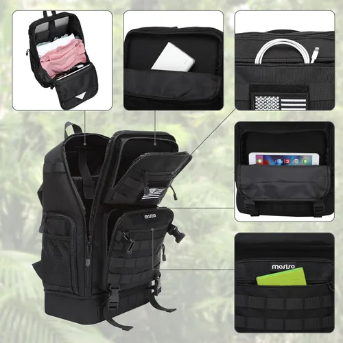Vista 4 de MOSISO Mochila táctica de 23L con enfriador aislado en la parte inferior, mochila militar de 3 días, mochila militar de 3 días, mochila militar
