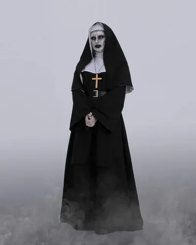 Vista 5 de The Nun - Disfraz de monja para mujer, disfraz de Halloween aterrador