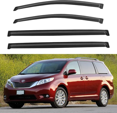 Vista 185 de YQAUTEC - Viseras para ventana, protectores contra la lluvia, compatibles con Subaru WRX 2015-2021, deflectores de viento para ventanas, viseras