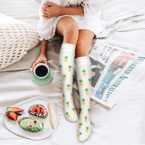 Vista 3 de Bluemaple Paquete de 6 calcetines de compresión de cobre para mujeres y hombres, el mejor apoyo para médicos, correr, enfermería, atletismo