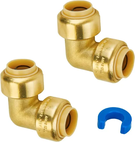 Vista 24 de SUNGATOR Acoplamiento recto a presión de 1 pulgada, PEX de empuje para conectar, cobre, CPVC, accesorios de plomería de latón sin plomo con clip