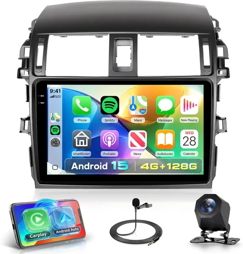 Vista 10 de Radio de coche Carplay 2G+64G para Toyota Corolla 2009 2010 2011 2012 2013, Rimoody estéreo de coche Android Android auto GPS WiFi pantalla táctil