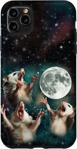 Vista 13 de Three Possum Moon 3 Opossum Funny Weird Cursed Meme Case para iPhone 17