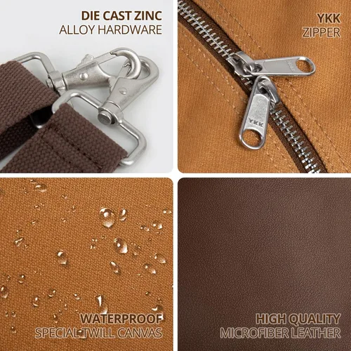 Vista 8 de Riffty Bolsa de lona para viajes, Coyote Brown, 3 en 1, 3 en 1