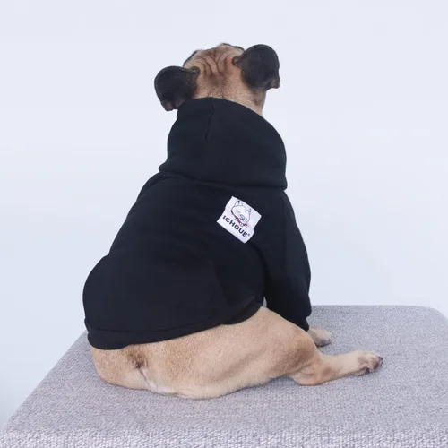 Vista 3 de iChoue - Disfraces para perros, I am a French Bulldog, suéteres divertidos, abrigos de invierno, sudaderas con capucha, Frenchie Pitbull Corgi, Pug