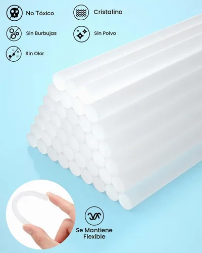 Vista 2 de SHALL Mini Barras de Pegamento Caliente, 0.27" de Diámetro x 4" de Largo, Paquete de 220 Barras de Pegamento Termofusible Transparente para Pistolas