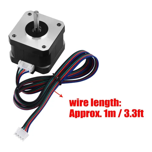 Vista 6 de Motor paso a paso 42BYGH34, bipolar 4- 12V 1.3A 0.30Nm motor paso a paso con cable conector, ángulo de paso de 1.8 grados, motor paso a paso