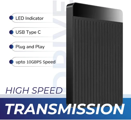 Vista 2 de Disco duro externo USB 3.1 Tipo-c Ultra Slim de 1 TB, disco duro portátil, discos duros externos de respaldo, almacenamiento de 2.5 pulgadas