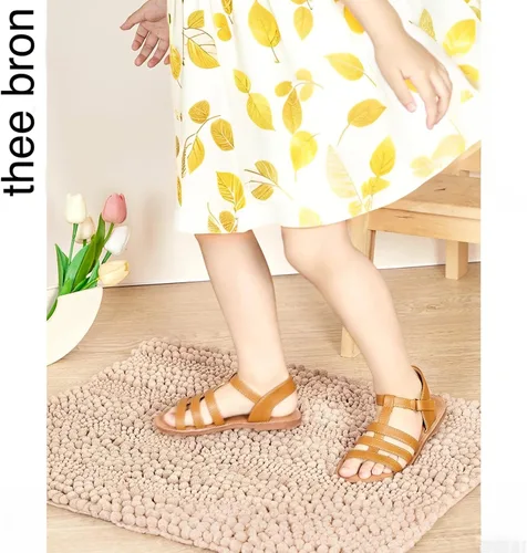 Vista 17 de THEE BRON Sandalias cómodas para niñas, zapatos para niños, sandalias rellenas