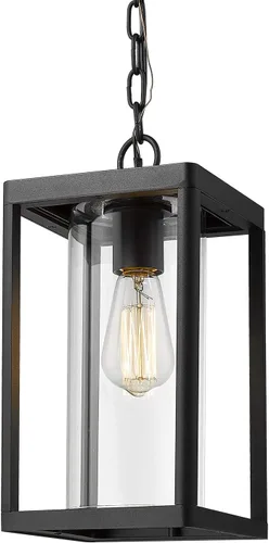 Vista 17 de Beionxii Luces de poste exterior, linterna de poste exterior grande moderna de 20 pulgadas con base de montaje en muelle, aluminio fundido negro