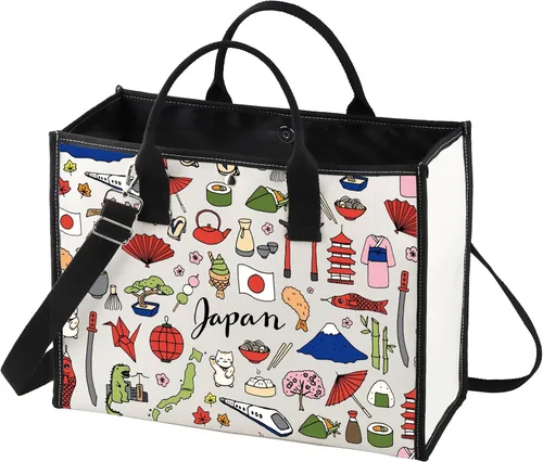Vista 8 de LEVLO Bolsa de viaje Japón - Bolsa con cremallera para regalos de viaje japoneses, Japan, Bolsa de cosméticos