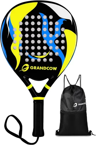 Vista 9 de Palas de Padel Raqueta Palas de Padel para Mujeres/Jugadores Principiantes a Intermedios Forma de Lágrima, Núcleo de EVA Suave, Superficie de Fibra