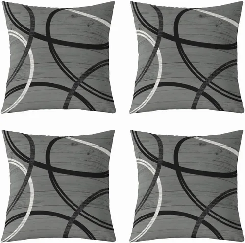 Vista 26 de Castle Fairy Fundas de almohada modernas con estampado de líneas geométricas de doble cara de 16 x 16 pulgadas, fundas de almohada de espirales
