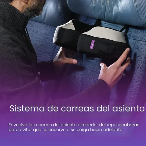 Vista 3 de Cabeau Almohada cervical de viaje para aviones – The Neck's Evolution, TNE S3 – Diseño de espuma viscoelástica de apoyo para vuelos de larga