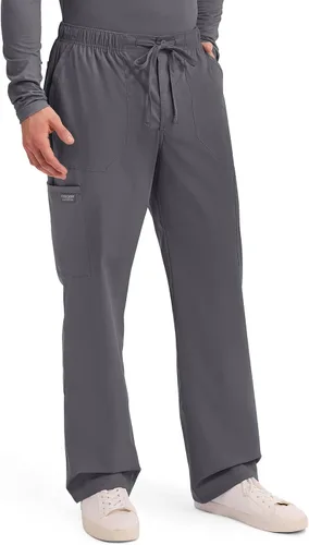 Vista 5 de Cherokee Scrubs for Men Tapered Leg Cargo Scrub Pants with Zip Fly, 5 Pockets Elastic Waist 2-Way Stretch & Easy Care WW190