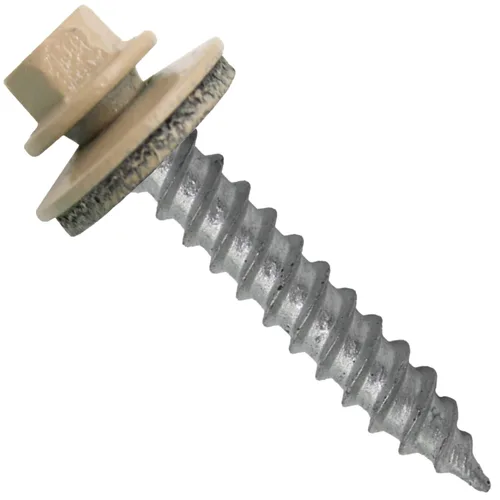 Vista 84 de 12 tornillos para techos de metal gris ABC de 1-1/2 pulgadas, cabezal de arandela hexagonal, arranque automático/roscado, arandela EPDM. 1 bolsa
