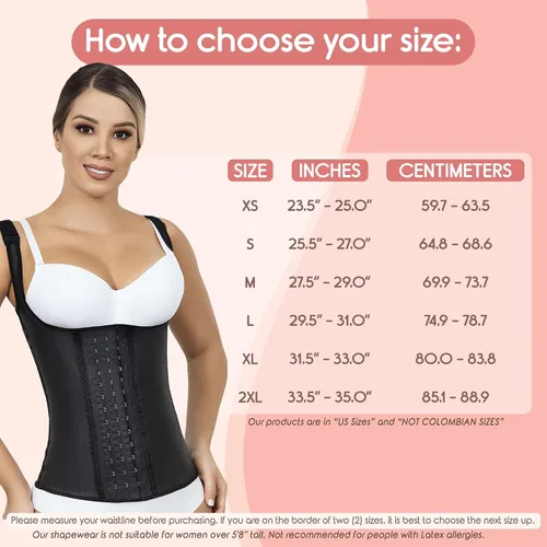 Vista 2 de LadySlim by NuvoFit Fajas Colombiana - Chaleco de látex completo para la cintura, faja de entrenamiento, corsé de entrenamiento