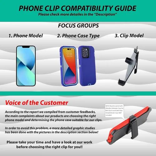 Vista 2 de Paquete de 2 fundas de repuesto con clip para cinturón para Apple iPhone 12 Mini OtterBox Defender Series Clip para cinturón (funda no incluida)