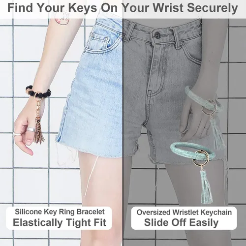 Vista 5 de Llavero pulsera Cadenas de pulsera con cuentas de silicona