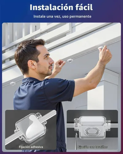 Vista 8 de REYLAX Luces permanentes para exteriores de 100 pies con 60 luces LED, luces de alero RGB+IC, IP67 impermeable, múltiples escenas para decoración