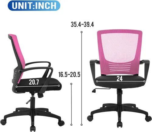 Vista 3 de Silla de oficina en casa, silla ergonómica de escritorio, silla de computadora de malla, soporte lumbar, moderna, ejecutiva, ajustable, giratoria
