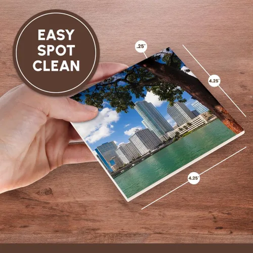Vista 7 de Danita Delimont – Florida – USA, Florida, Miami, city skyline from Brickell clave. – Posavasos