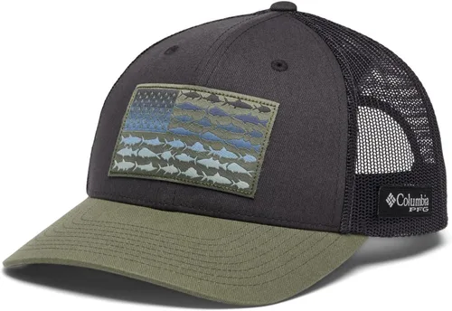 Vista 157 de Columbia Gorra de bola de malla Bandera antigua de malva/blanco/pescado