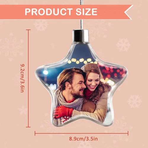 Vista 6 de Adorno de bola de Navidad con foto personalizada, texto con imagen personalizada, pequeña bola colgante, árbol de Navidad, decoración del hogar